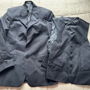 San Lorenzo navy Men's Suit & Vest Set